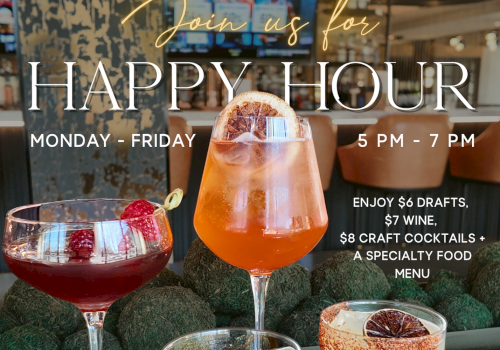 Join us for Happy Hour at West & Stone, Monday&ndash;Friday 5 PM&ndash;7 PM, with $6 drafts, wine, cocktails, and food specials. Enjoy!